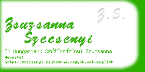 zsuzsanna szecsenyi business card